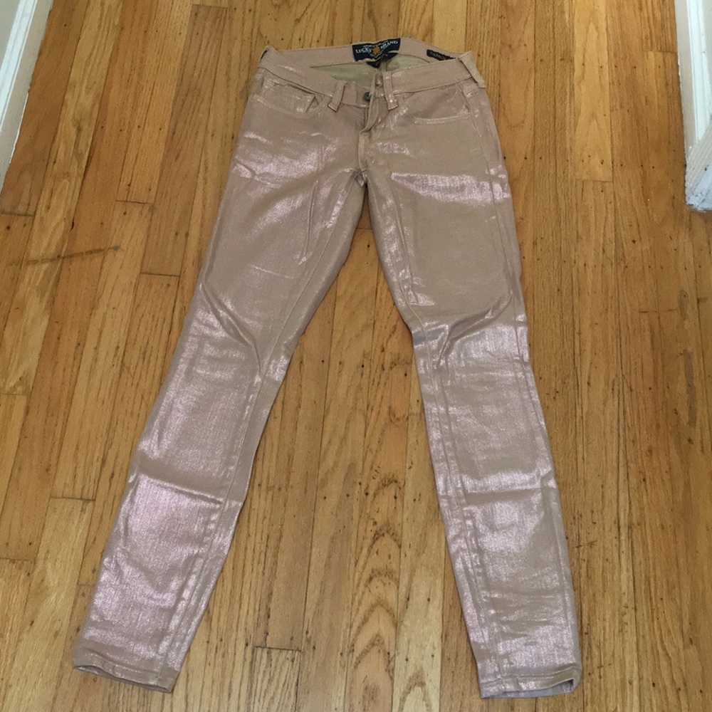 Lucky Brand Metallic Ankle Jeans (00/24w)